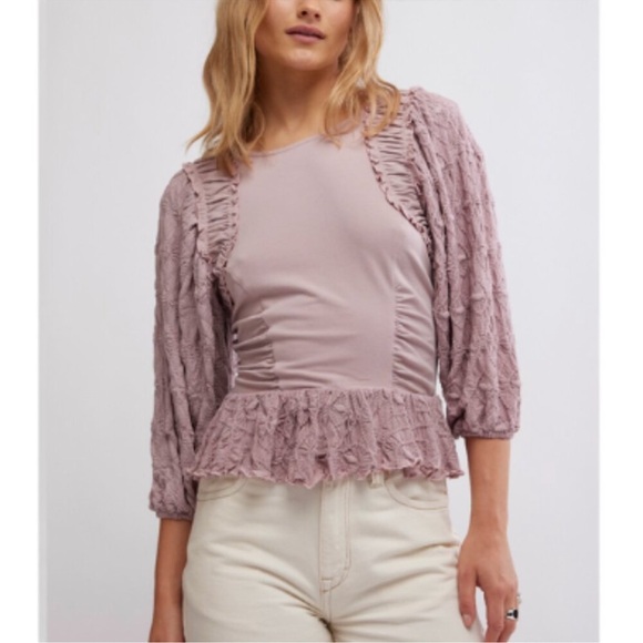 Free People Tops - NWT FREE PEOPLE Olivia Pale Mauve Top SZ: L